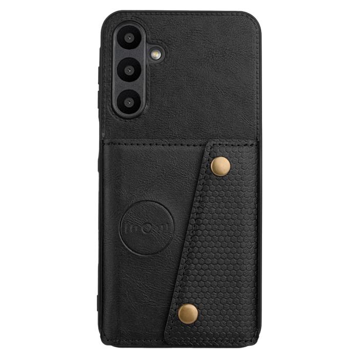 Bild 2,  Samsung Galaxy A57 5G Skal Läder Med Kortfack Och Magnet Svart - Teknikhallen.se