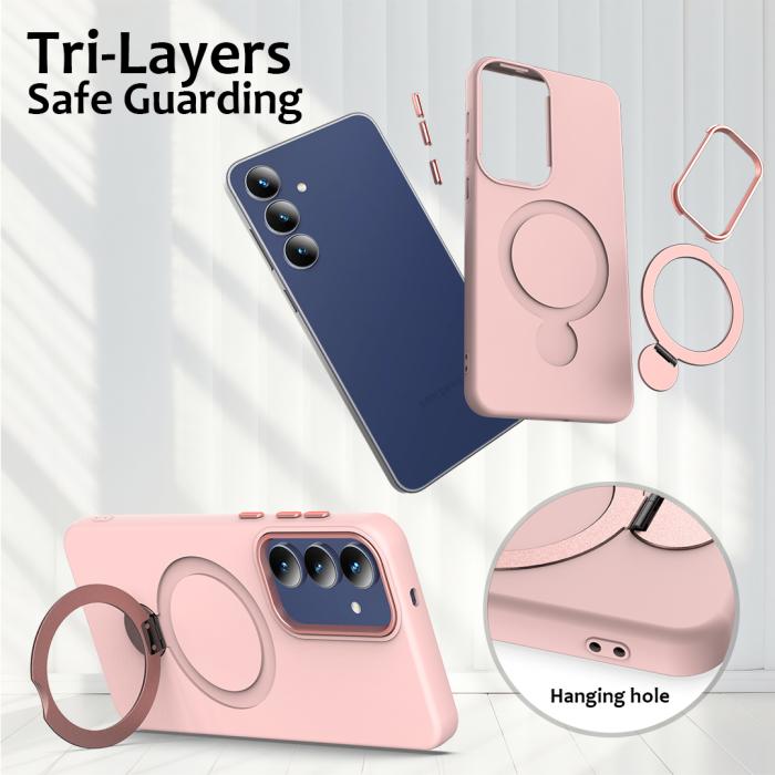 Bild 6,  Samsung Galaxy A37 5G Skal MagSafe Kickstand Hybrid Rosa - Teknikhallen.se