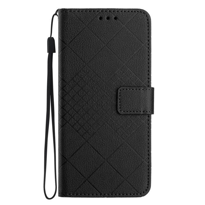 Bild 2,  Samsung Galaxy A57 5G Fodral Läder Rhombus Svart - Teknikhallen.se