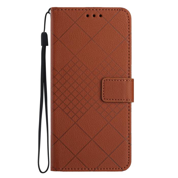 Bild 2,  Samsung Galaxy A57 5G Fodral Läder Rhombus Brun - Teknikhallen.se