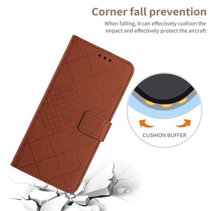 Bild 4,  Samsung Galaxy A57 5G Fodral Läder Rhombus Brun - Teknikhallen.se
