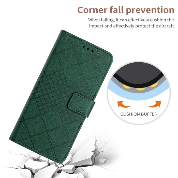 Bild 4,  Samsung Galaxy A57 5G Fodral Läder Rhombus Grön - Teknikhallen.se