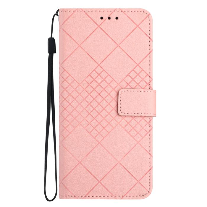 Bild 2,  Samsung Galaxy A57 5G Fodral Läder Rhombus Rosa - Teknikhallen.se