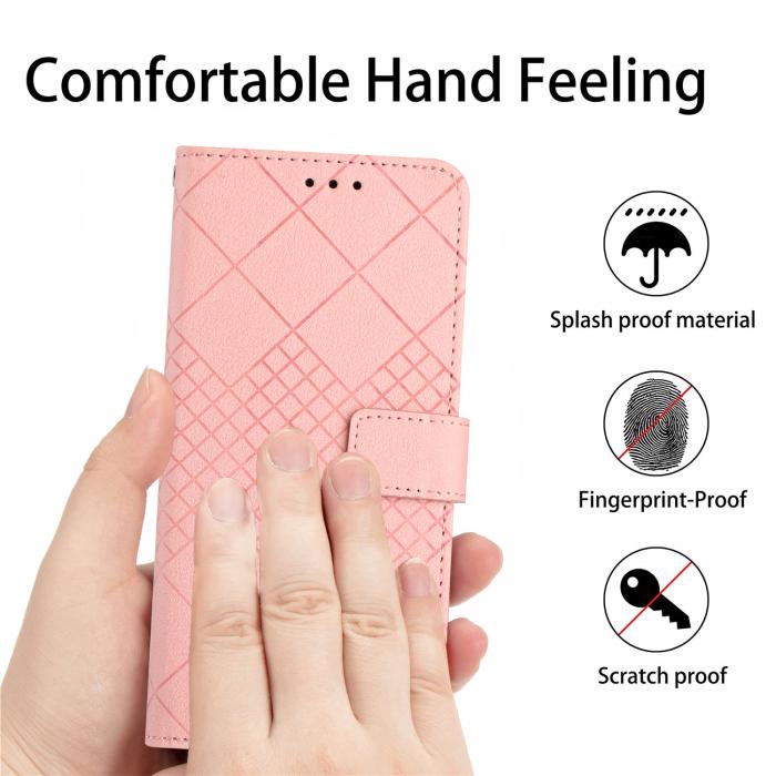 Bild 3,  Samsung Galaxy A57 5G Fodral Läder Rhombus Rosa - Teknikhallen.se