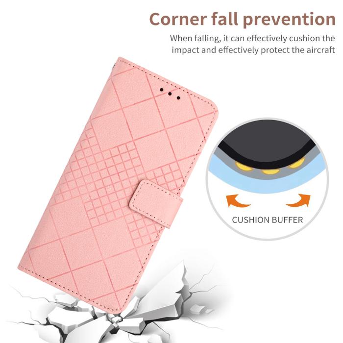 Bild 4,  Samsung Galaxy A57 5G Fodral Läder Rhombus Rosa - Teknikhallen.se