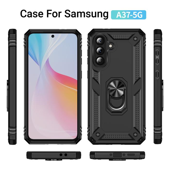 Bild 5,  Samsung Galaxy A37 5G Skal Shockproof Hybrid Ring Svart - Teknikhallen.se