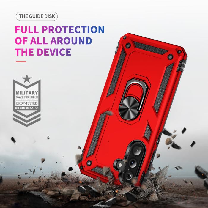 Bild 6,  Samsung Galaxy A37 5G Skal Shockproof Hybrid Ring Röd - Teknikhallen.se
