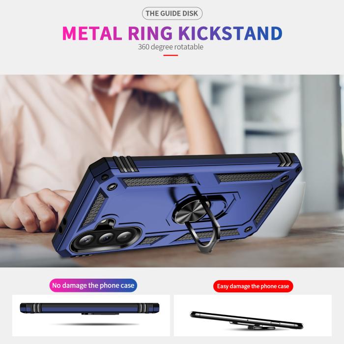 Bild 2,  Samsung Galaxy A37 5G Skal Shockproof Hybrid Ring Blå - Teknikhallen.se