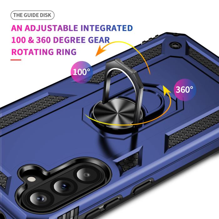 Bild 3,  Samsung Galaxy A37 5G Skal Shockproof Hybrid Ring Blå - Teknikhallen.se