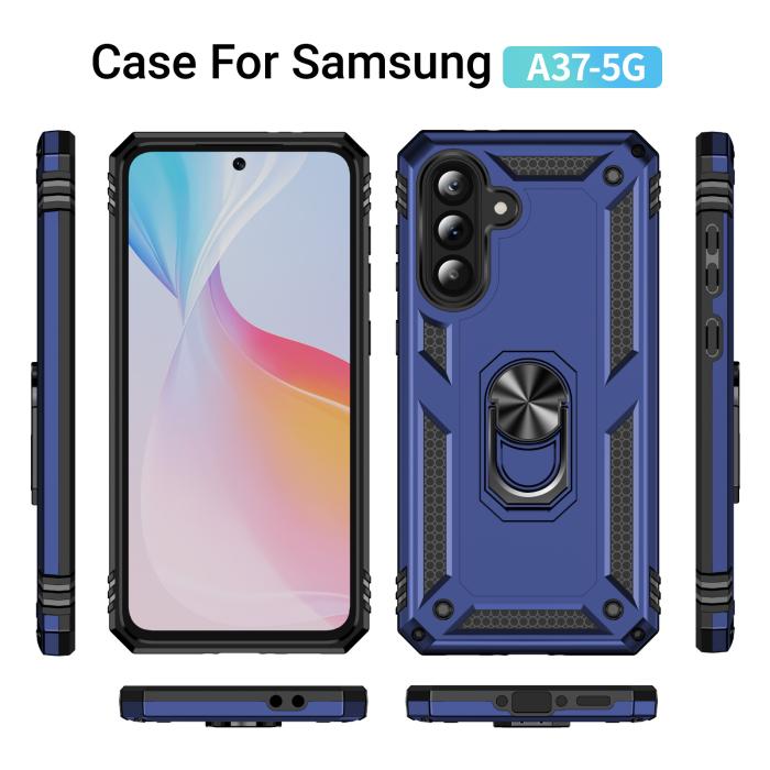 Bild 5,  Samsung Galaxy A37 5G Skal Shockproof Hybrid Ring Blå - Teknikhallen.se