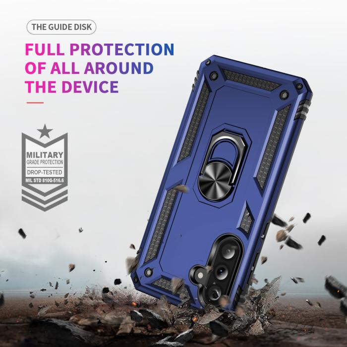 Bild 6,  Samsung Galaxy A37 5G Skal Shockproof Hybrid Ring Blå - Teknikhallen.se