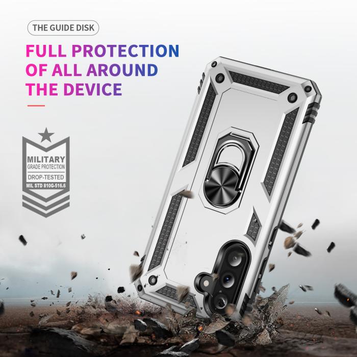 Bild 6,  Samsung Galaxy A37 5G Skal Shockproof Hybrid Ring Silver - Teknikhallen.se