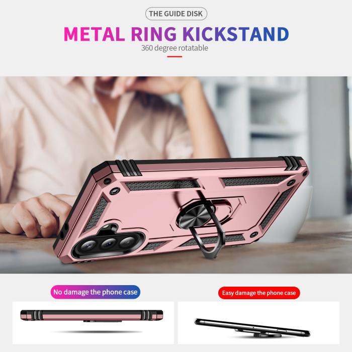 Bild 2,  Samsung Galaxy A37 5G Skal Shockproof Hybrid Ring Roséguld - Teknikhallen.se