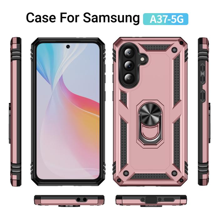 Bild 5,  Samsung Galaxy A37 5G Skal Shockproof Hybrid Ring Roséguld - Teknikhallen.se