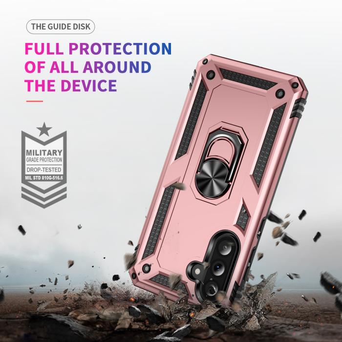 Bild 6,  Samsung Galaxy A37 5G Skal Shockproof Hybrid Ring Roséguld - Teknikhallen.se