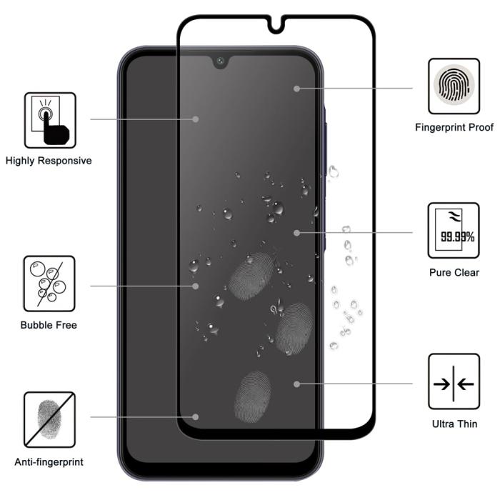 Bild 2,  Samsung Galaxy A37 5G Skärmskydd Heltäckande Härdat Glas - Teknikhallen.se