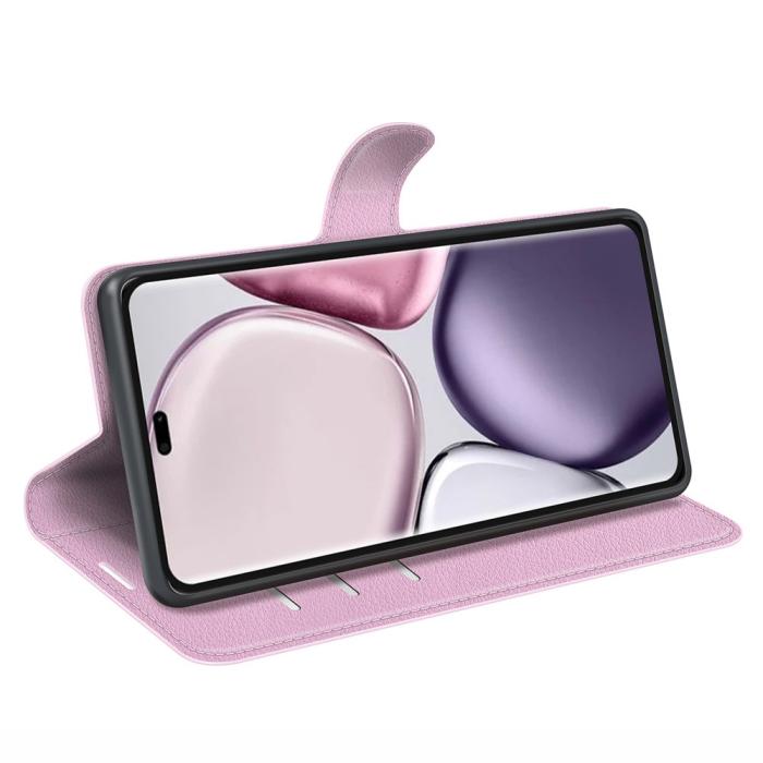 Bild 3,  Honor Magic7 Lite Fodral Litchi Läder Ljus Rosa - Teknikhallen.se