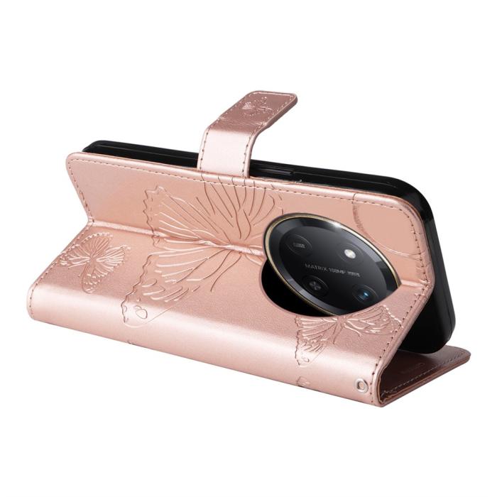 Bild 3,  Honor Magic7 Lite Fodral Med Fjäril Tryck Roséguld - Teknikhallen.se