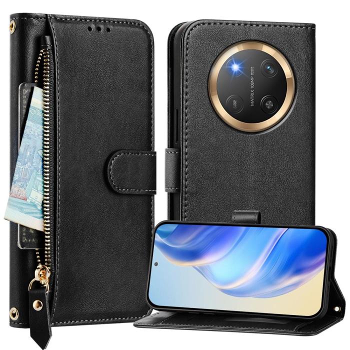 Bild 2,  Honor Magic7 Lite Fodral Multifunktionellt Läder Svart - Teknikhallen.se
