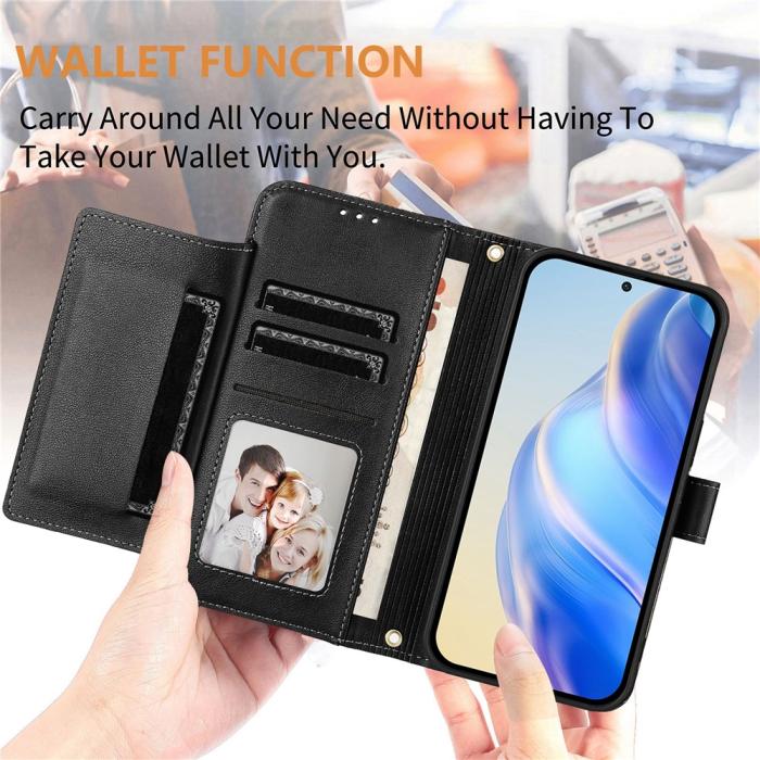 Bild 6,  Honor Magic7 Lite Fodral Multifunktionellt Läder Svart - Teknikhallen.se