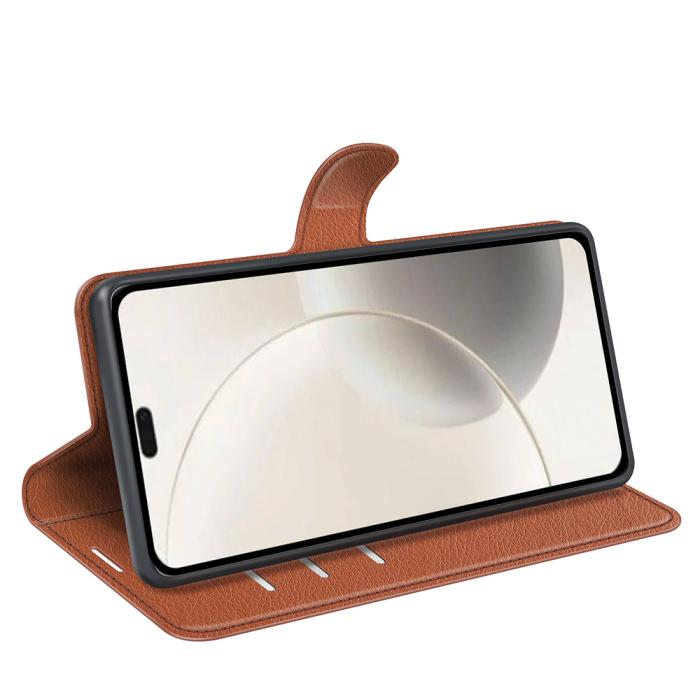 Bild 6,  Honor 400 Smart Fodral Litchi Läder Brun - Teknikhallen.se