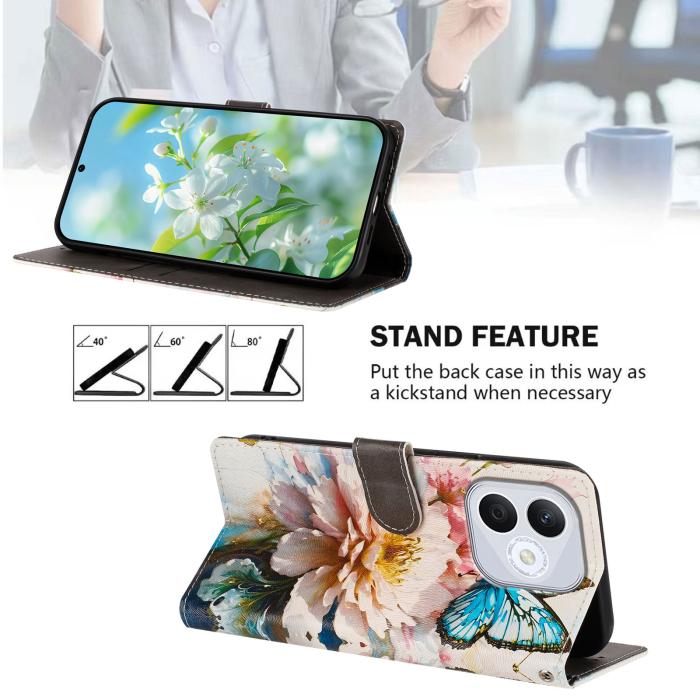 Bild 2,  Honor 400 Lite Fodral Med Tryck Blommor / Fjäril - Teknikhallen.se