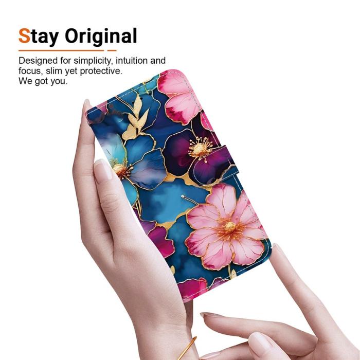 Bild 5,  Honor 400 Smart Fodral Läder Blue Gold Flower - Teknikhallen.se