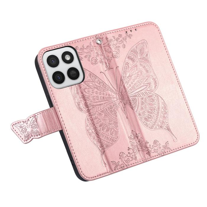 Bild 4,  Honor 400 Smart Fodral Med Fjäril Tryck Roséguld - Teknikhallen.se