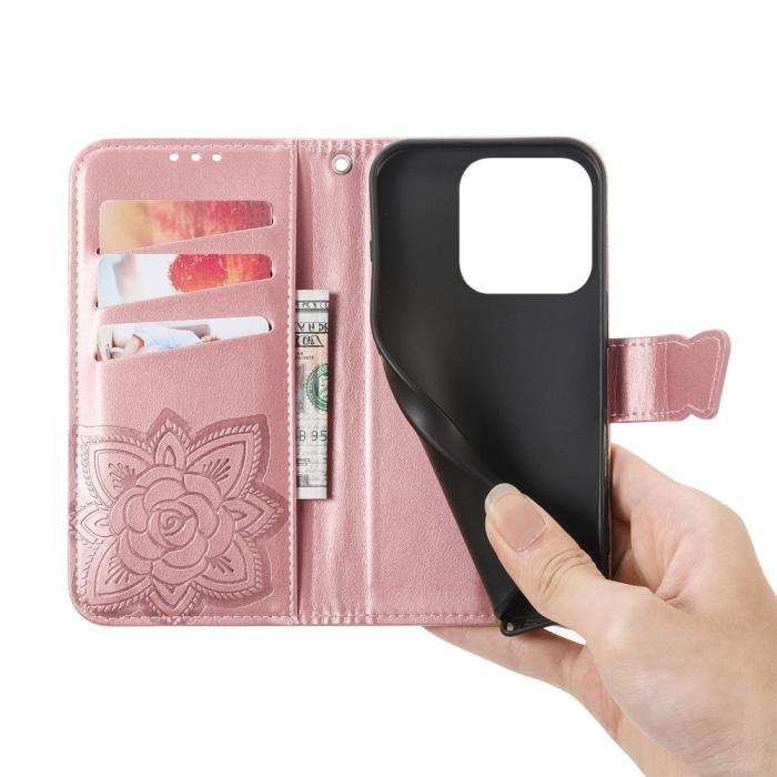 Bild 5,  Honor 400 Smart Fodral Med Fjäril Tryck Roséguld - Teknikhallen.se