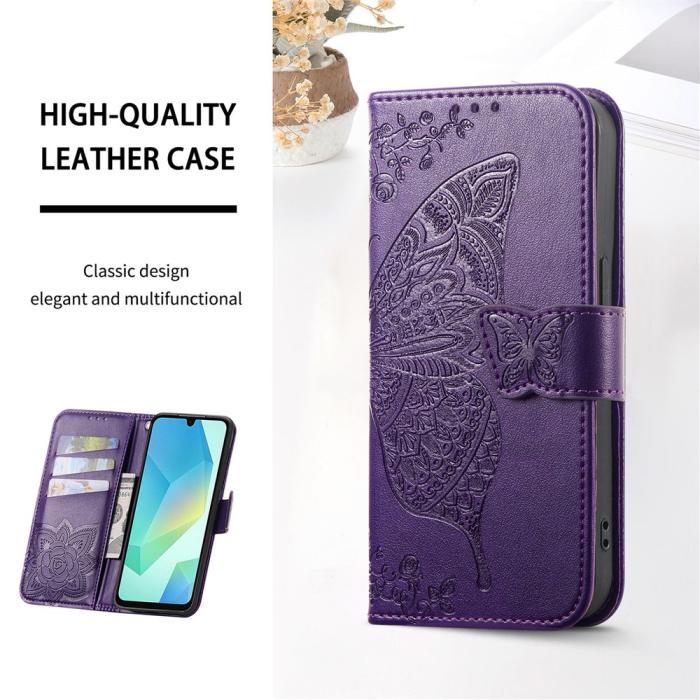 Bild 6,  Honor 400 Smart Fodral Med Fjäril Tryck Mörk Lila - Teknikhallen.se