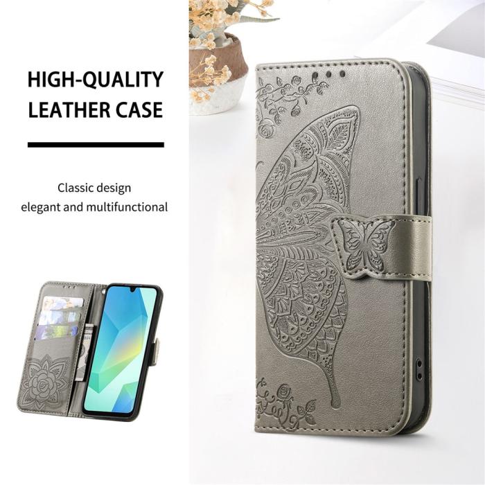 Bild 6,  Honor 400 Smart Fodral Med Fjäril Tryck Grå - Teknikhallen.se