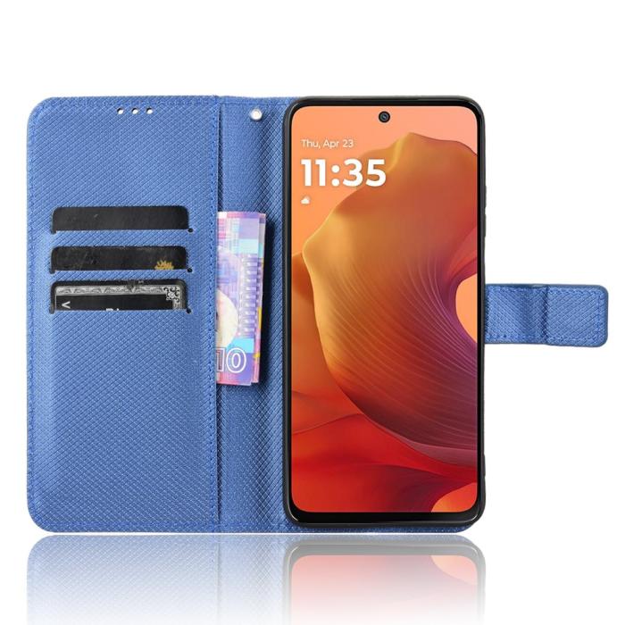 Bild 2,  Motorola Moto G15 / G15 Power Fodral Läder Blå - Teknikhallen.se