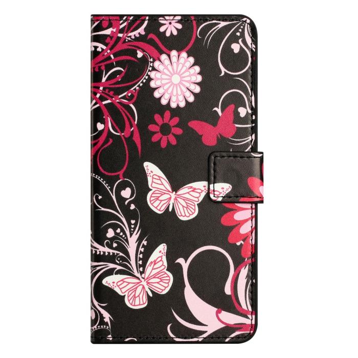 Bild 4,  Motorola Moto G15 / G15 Power Fodral Med Tryck Rosa Fjärilar - Teknikhallen.se