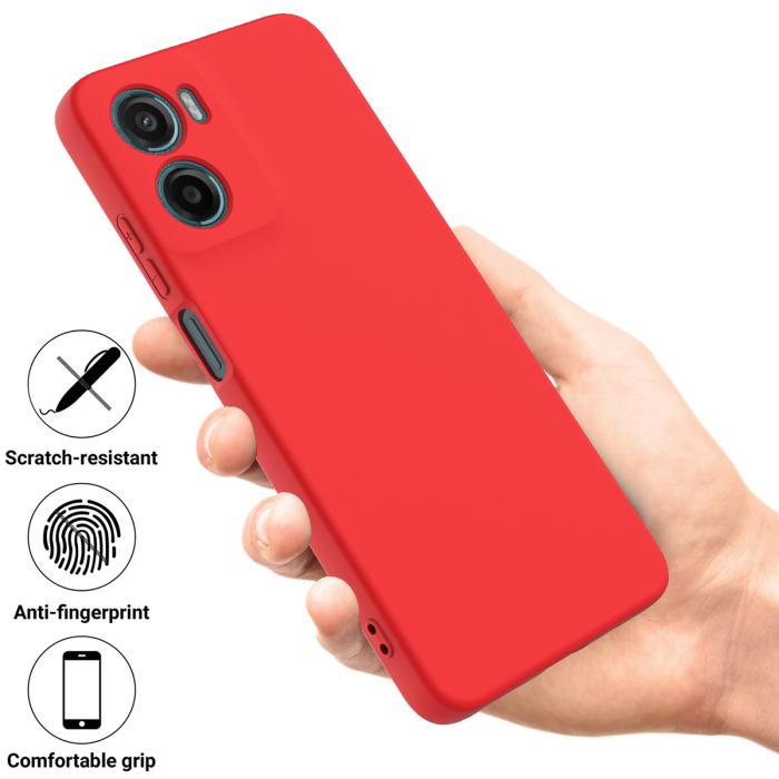 Bild 2,  Motorola Moto G06 Power Skal Liquid Silikon Röd - Teknikhallen.se