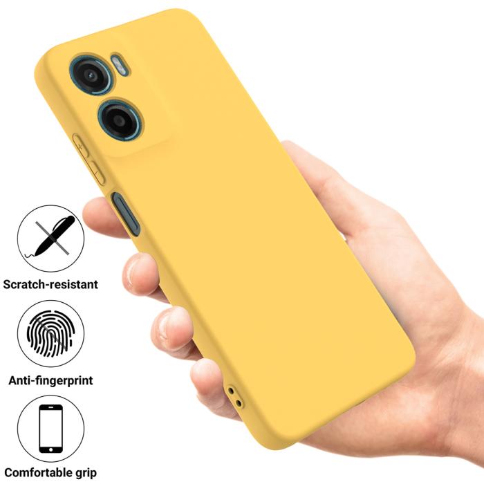 Bild 2,  Motorola Moto G06 Power Skal Liquid Silikon Gul - Teknikhallen.se
