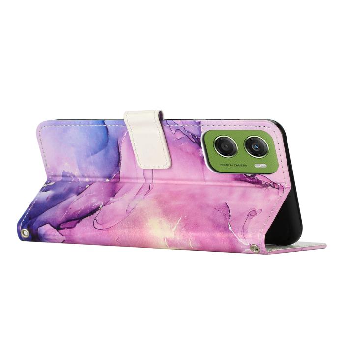 Bild 2,  Motorola Moto G06 / G06 Power Fodral läder Marmor Lila - Teknikhallen.se