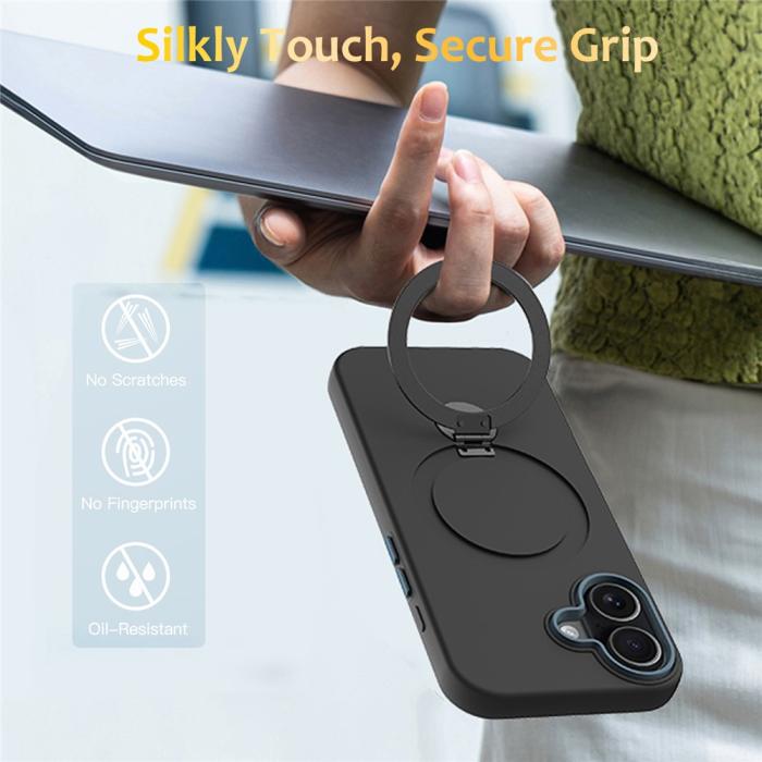 Bild 2,  iPhone 16 Skal MagSafe Kickstand Hybrid Svart - Teknikhallen.se