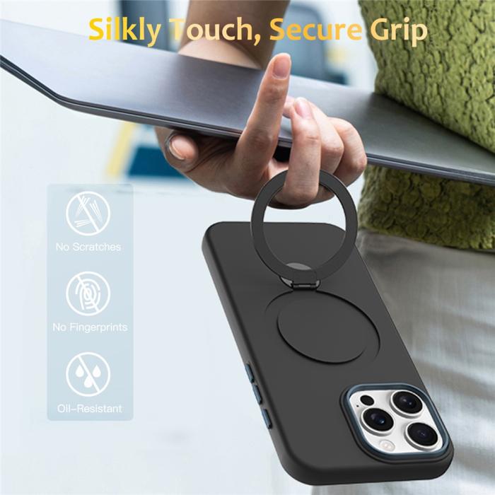 Bild 2,  iPhone 16 Pro Skal MagSafe Kickstand Hybrid Svart - Teknikhallen.se