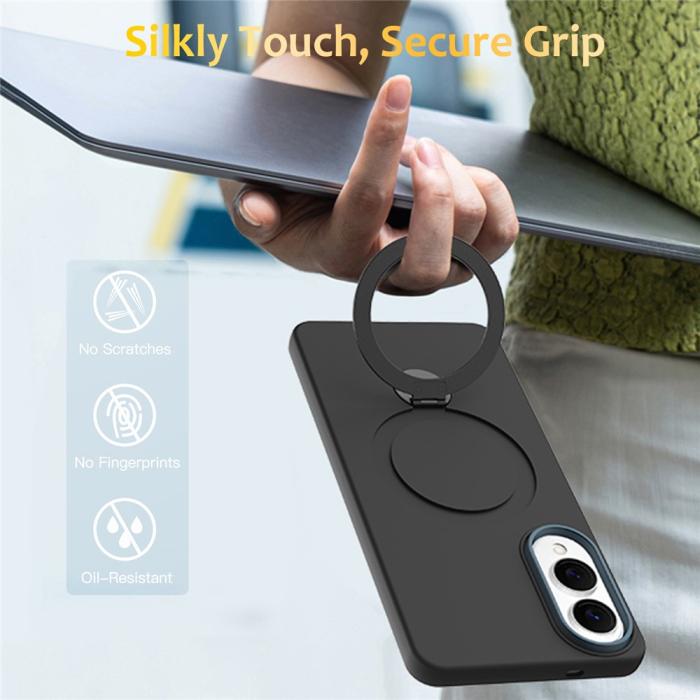Bild 2,  Samsung Galaxy S25 Edge Skal MagSafe Kickstand Hybrid Svart - Teknikhallen.se