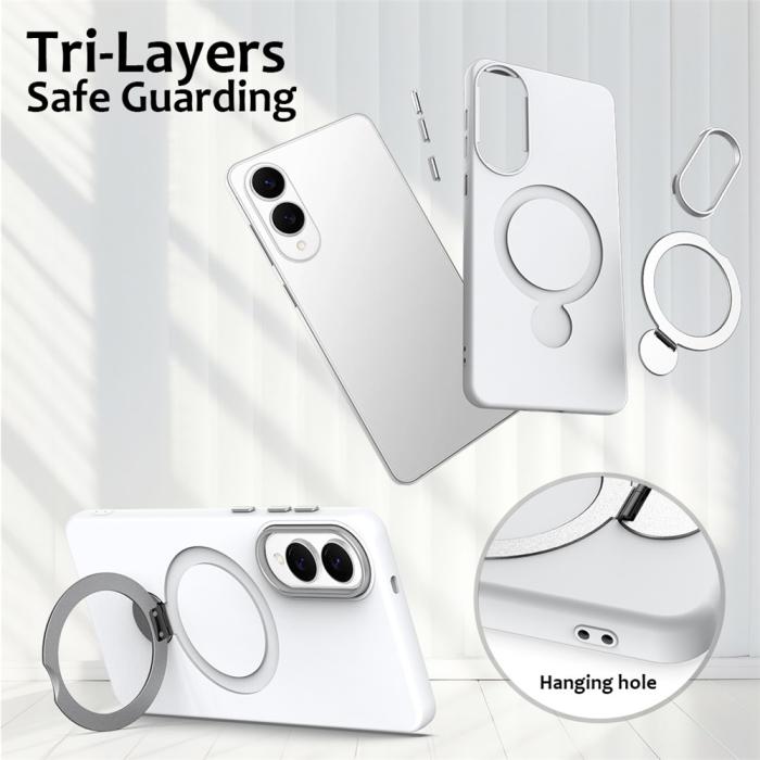 Bild 6,  Samsung Galaxy S25 Edge Skal MagSafe Kickstand Hybrid Vit - Teknikhallen.se