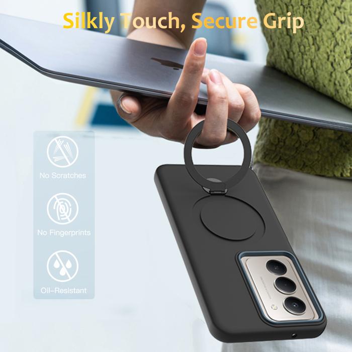 Bild 2,  Samsung Galaxy S24 FE Skal MagSafe Kickstand Hybrid Svart - Teknikhallen.se