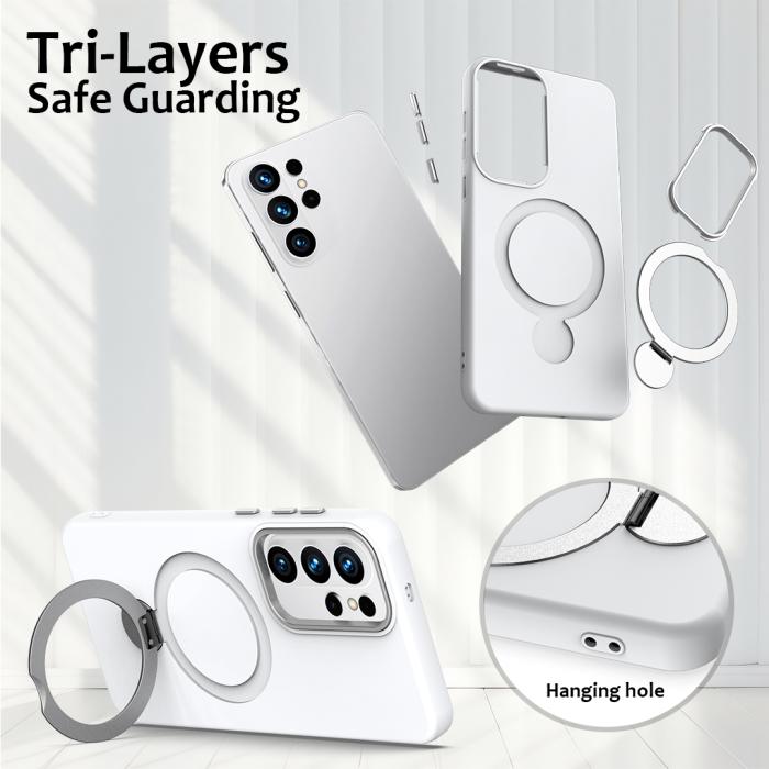 Bild 6,  Samsung Galaxy S26 Ultra Skal MagSafe Kickstand Hybrid Vit - Teknikhallen.se