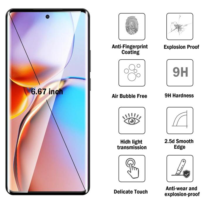 Bild 6,  Motorola Moto G15 Power Skärmskydd Heltäckande Härdat Glas - Teknikhallen.se