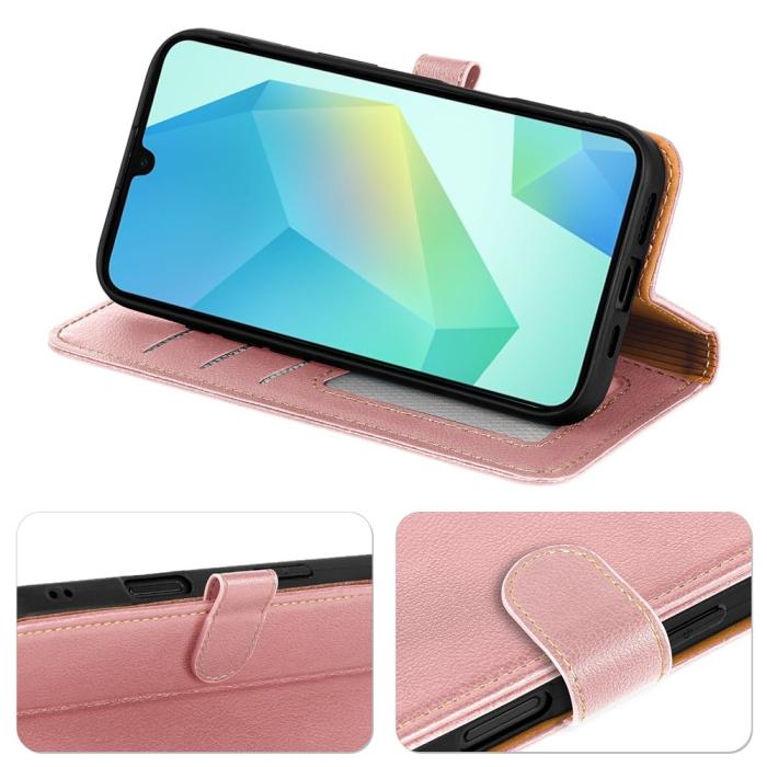 Bild 3,  Samsung Galaxy A27 Plånboksfodral Läder Roséguld - Teknikhallen.se