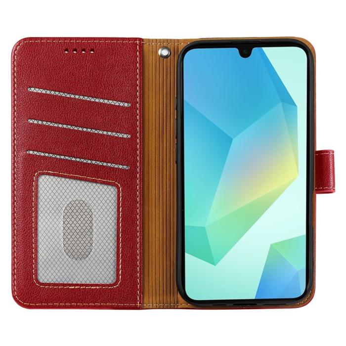 Bild 2,  Samsung Galaxy A27 Plånboksfodral Läder Röd - Teknikhallen.se