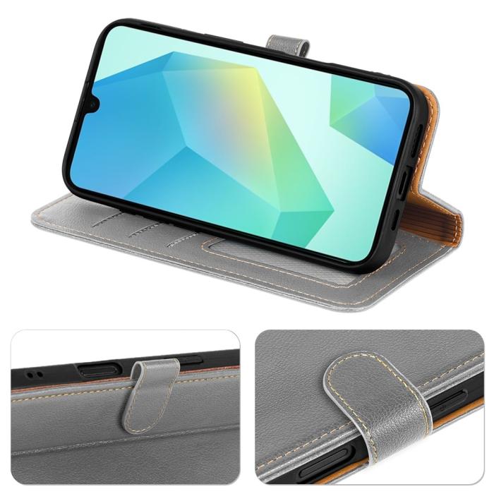 Bild 3,  Samsung Galaxy A27 Plånboksfodral Läder Grå - Teknikhallen.se