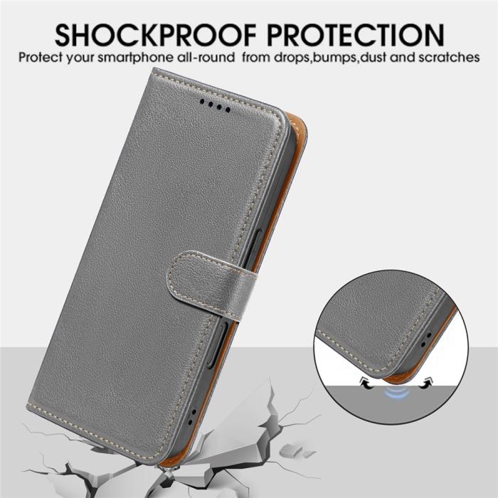 Bild 4,  Samsung Galaxy A27 Plånboksfodral Läder Grå - Teknikhallen.se