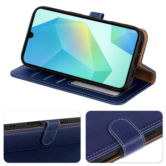 Bild 3,  Samsung Galaxy A27 Plånboksfodral Läder Blå - Teknikhallen.se