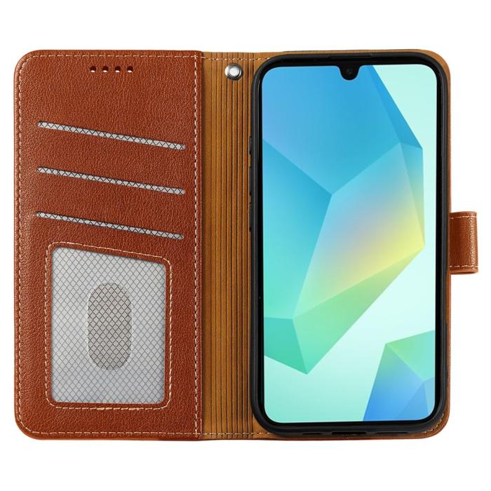 Bild 2,  Samsung Galaxy A27 Plånboksfodral Läder Brun - Teknikhallen.se