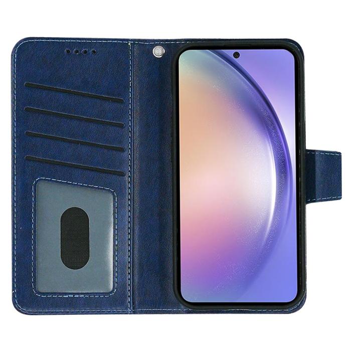 Bild 2,  Samsung Galaxy A27 Fodral Läder Blå - Teknikhallen.se